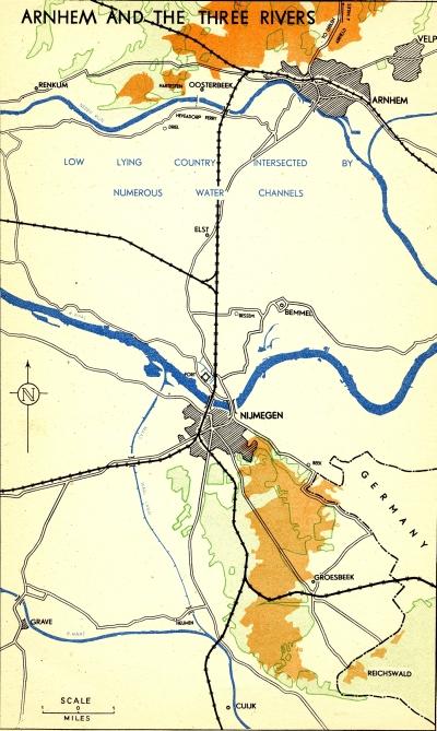 Map of Arnhem, Nijmegen and the Three Rivers