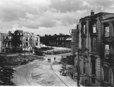 Taken in the centre of Arnhem, I believe Willemsplein Taken after September 1944.